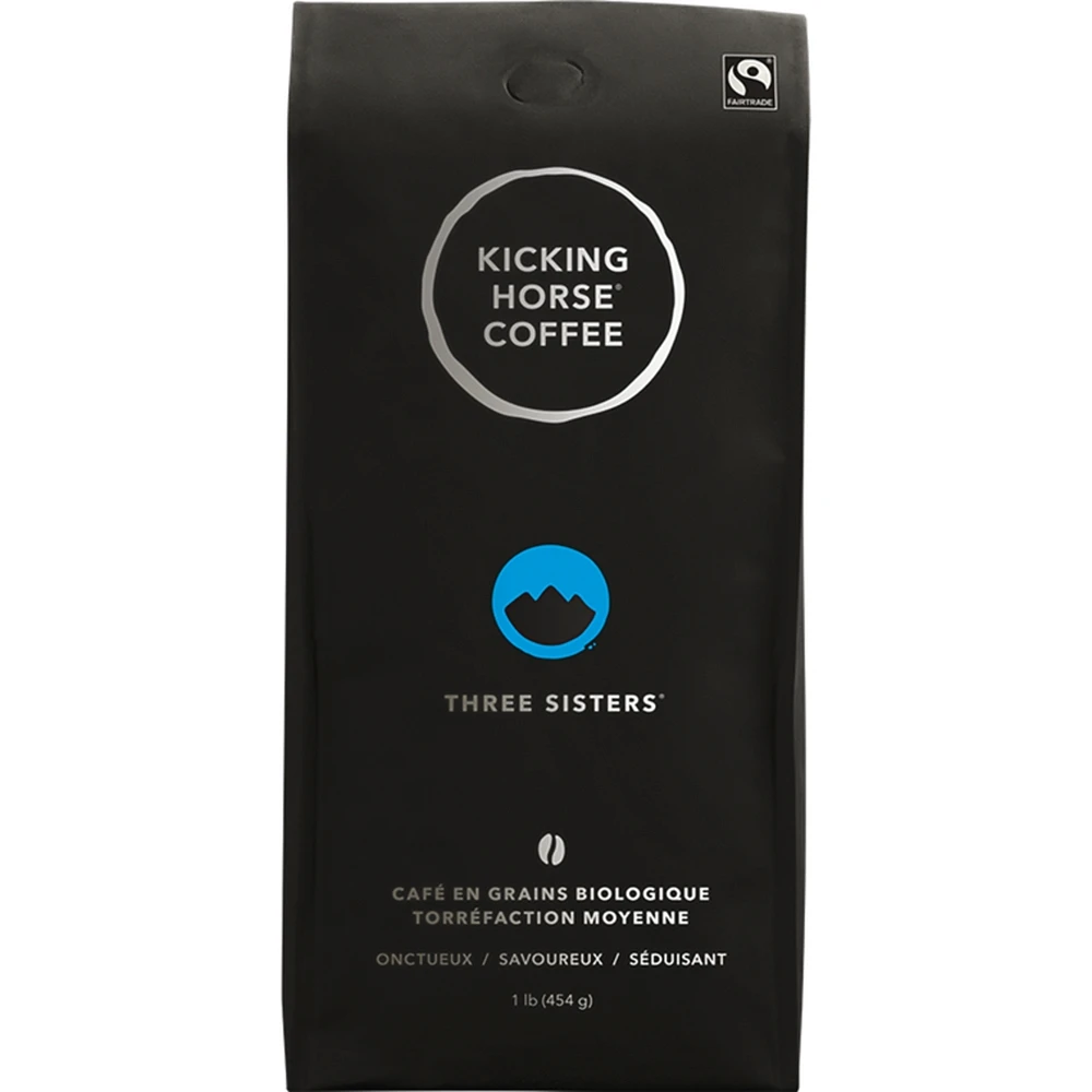 Organic Fairtrade Medium Roast Whole Bean Coffee, Three Sisters