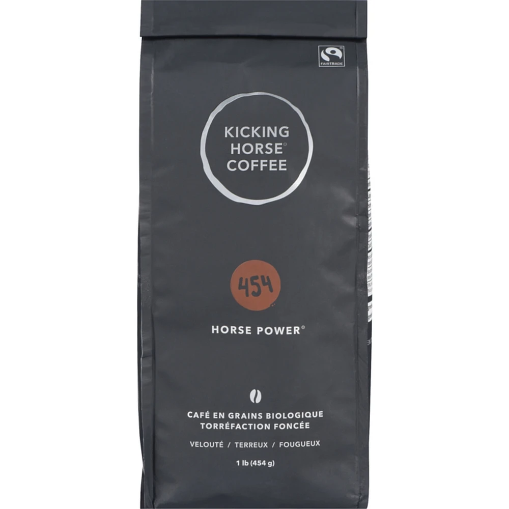 Organic Fairtrade Dark Roast Whole Bean Coffee, 454 Horse Power
