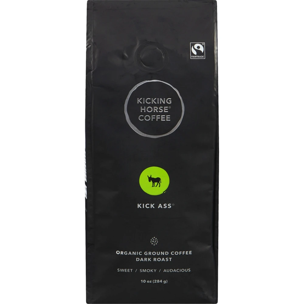 Organic Fairtrade Dark Roast Ground Coffee, Kick Ass