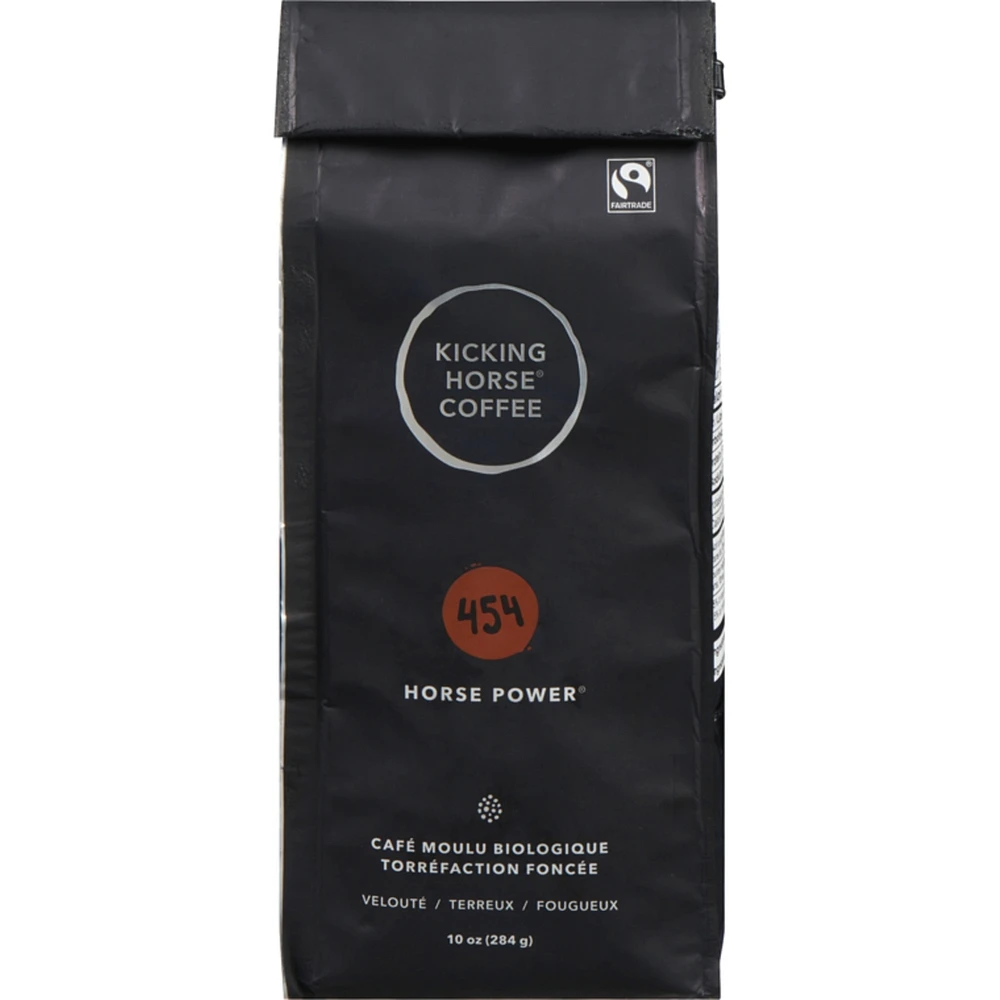 Organic Fairtrade Dark Roast Ground Coffee, 454 Horse Power