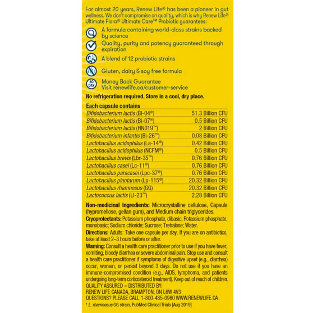 Ultimate Flora Ultimate Care Probiotic, 100 Billion Active Cultures