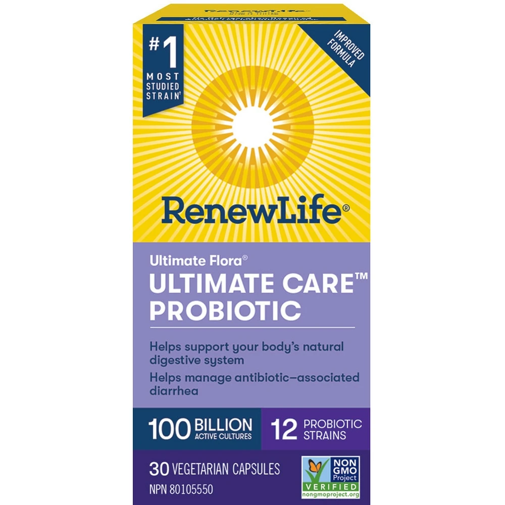 Ultimate Flora Ultimate Care Probiotic, 100 Billion Active Cultures, 30 Vegetarian capsules