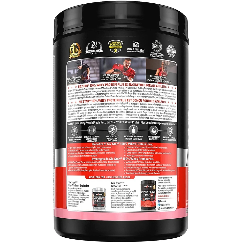 Six Star Elite Series Whey Protein Plus Strawberry Powder
