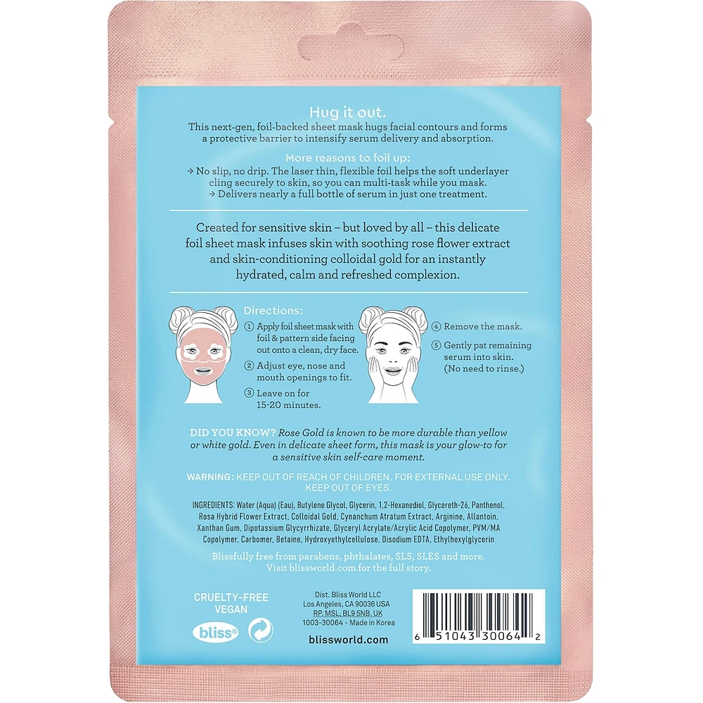 Bliss Rose Gold Rescue™ Rose Gold Foil Sheet Mask