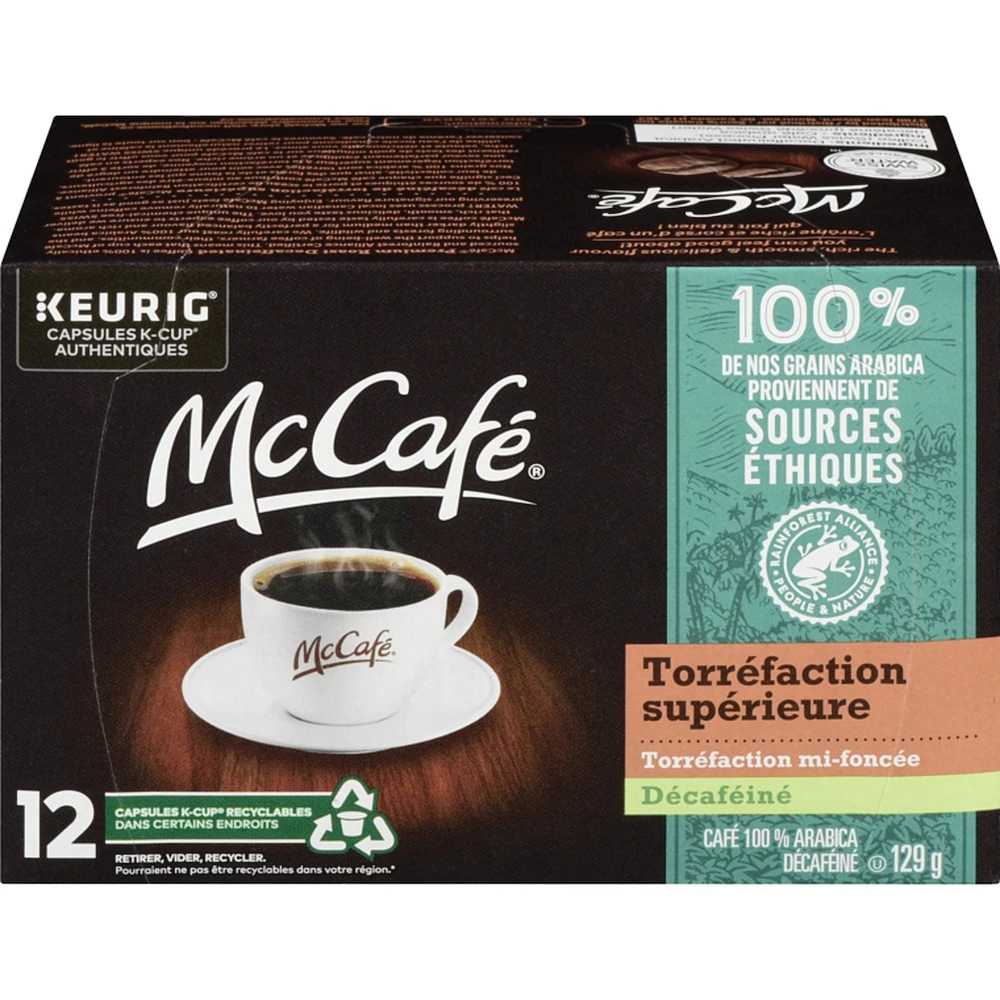 Premium Medium Dark Roast, Decaf, K-Cup Coffee Pods, 12 Count