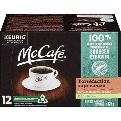Premium Medium Dark Roast, Decaf, K-Cup Coffee Pods, 12 Count