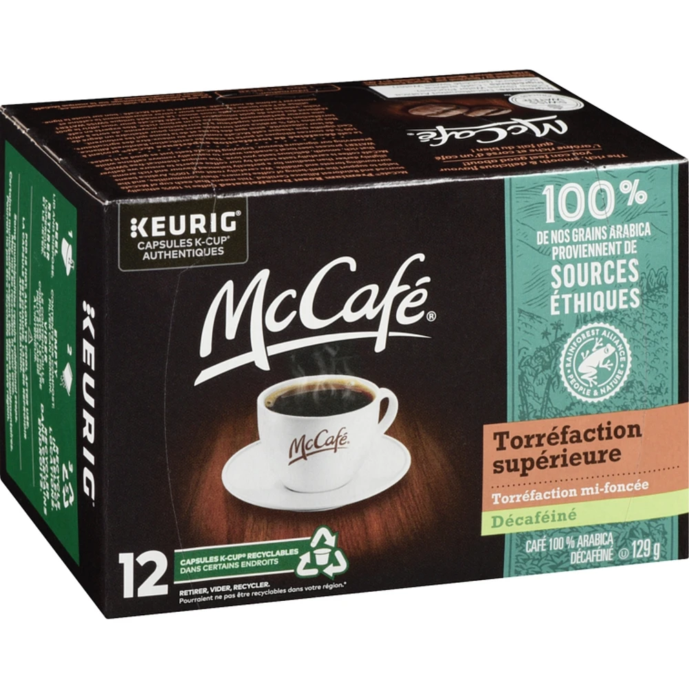 Premium Medium Dark Roast, Decaf, K-Cup Coffee Pods, 12 Count
