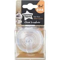 Closer to Nature Fast Flow Baby Bottle Nipples, 6+ months – 2pk