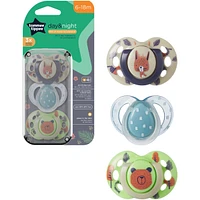 Fun Style Pacifier and Fun Style Night Glow in the Dark Pacifier, Symmetrical Design, BPA-Free, Includes Sterilizer Box
