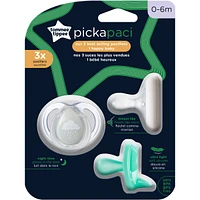 Pick-a-Paci Mixed Pacifier 3 Pack, Breast-like, Ultralight and Night-Time Glow in the Dark, 0-6m