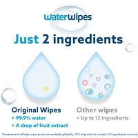 Plastic-Free Original Baby Wipes, 99.9% Water Based Unscented & Hypoallergenic for Sensitive Skin, Packaging May Vary