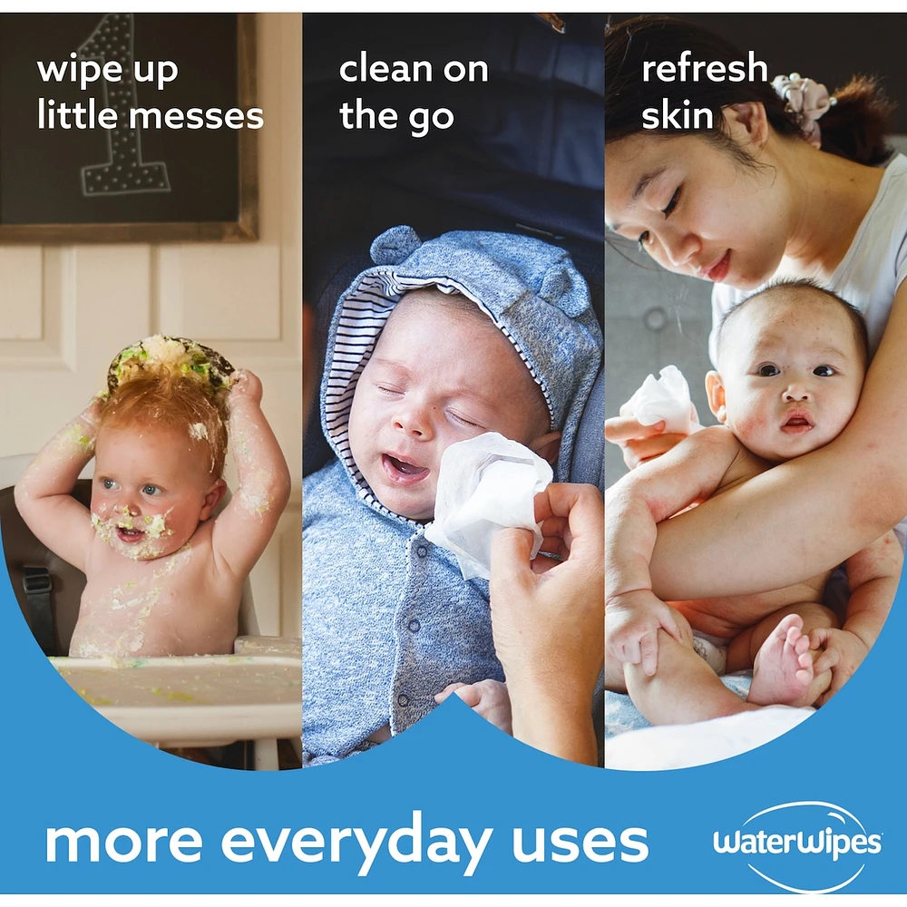 Plastic-Free Original Baby Wipes, 99.9% Water Based Unscented & Hypoallergenic for Sensitive Skin, Packaging May Vary