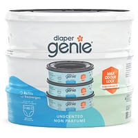 Recharge ronde non-parfumée pour poubelle à couches Diaper Genie Emballage de 3 recharges