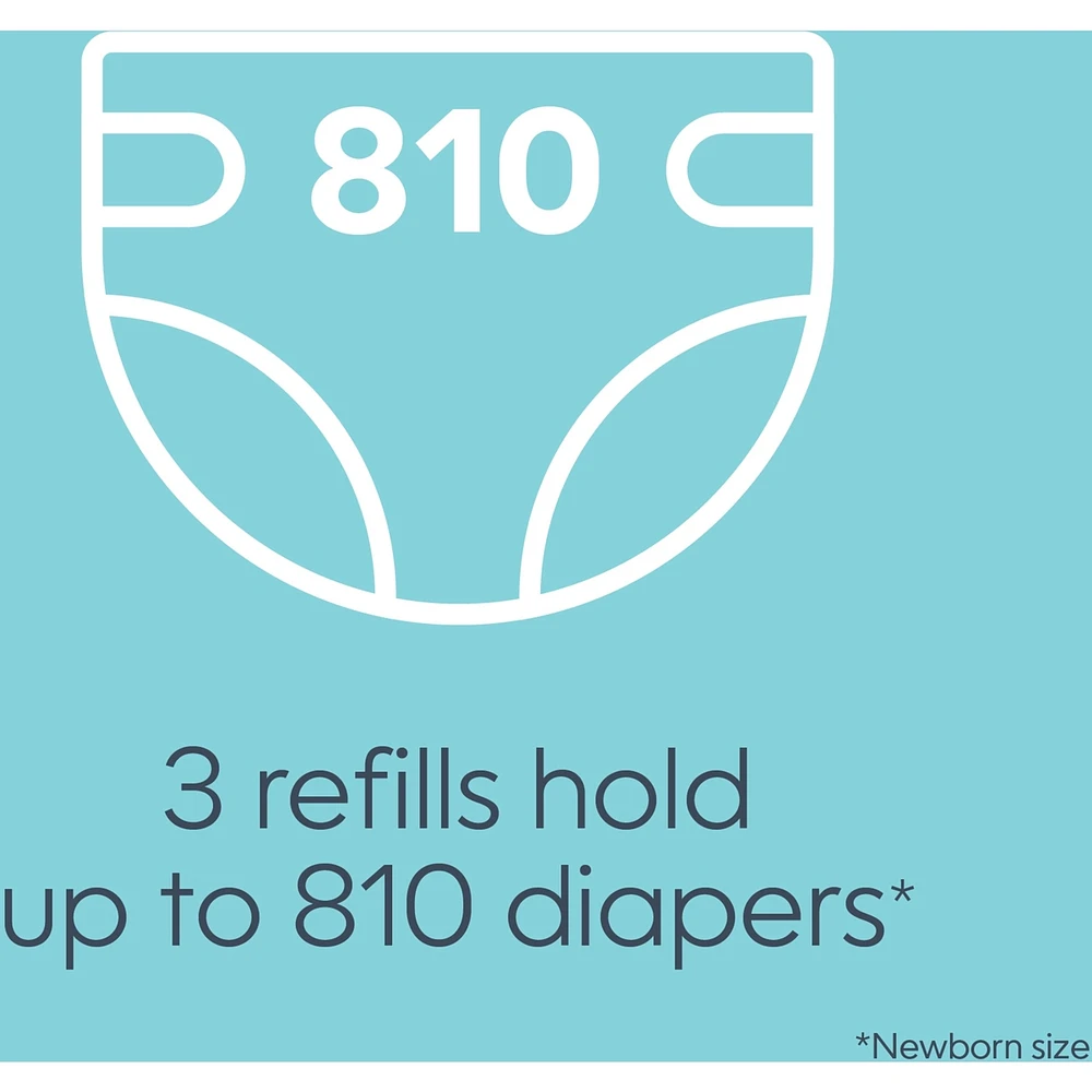 Recharge ronde non-parfumée pour poubelle à couches Diaper Genie Emballage de 3 recharges