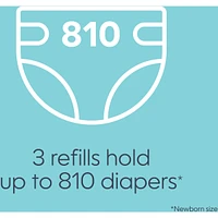 Recharge ronde non-parfumée pour poubelle à couches Diaper Genie Emballage de 3 recharges