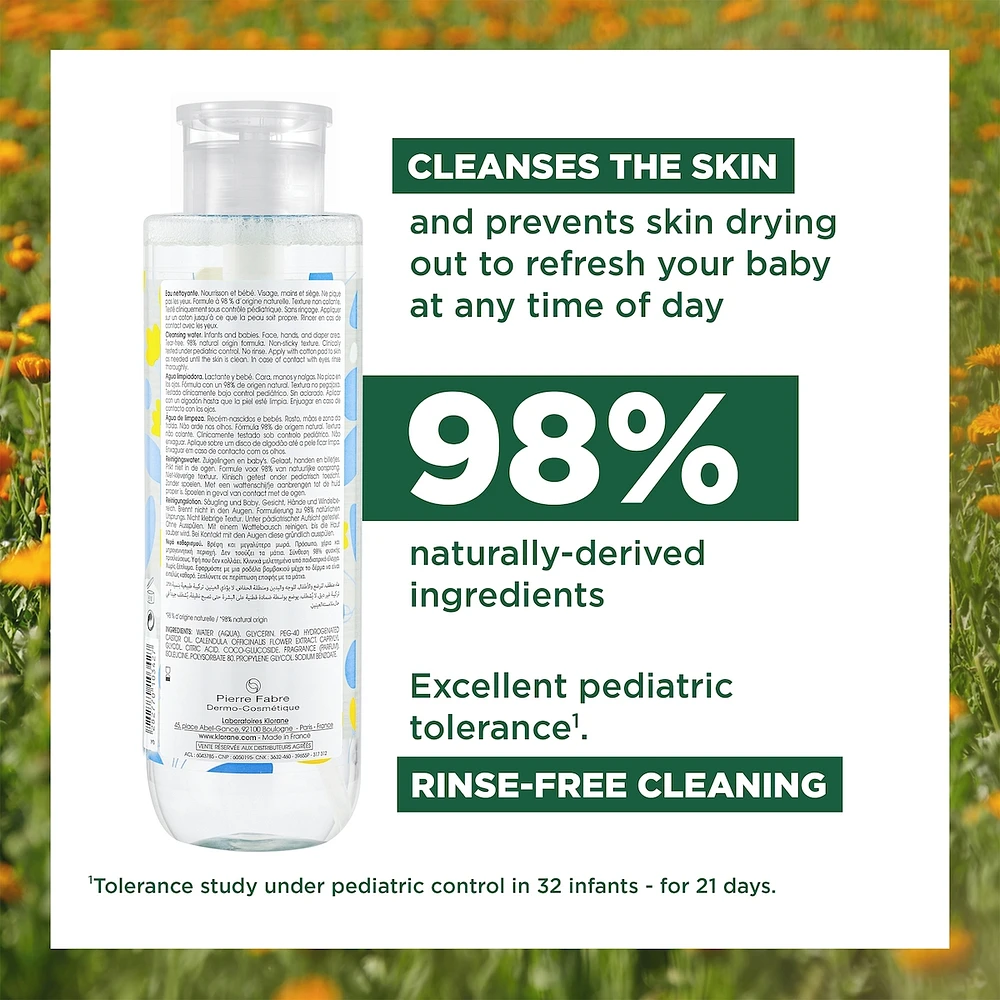 Cleansing Water no-rinse - Face, hands & diaper area - Baby