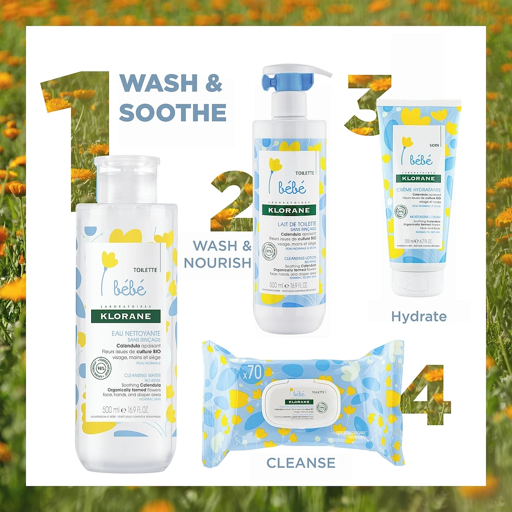 Cleansing Water no-rinse - Face, hands & diaper area - Baby