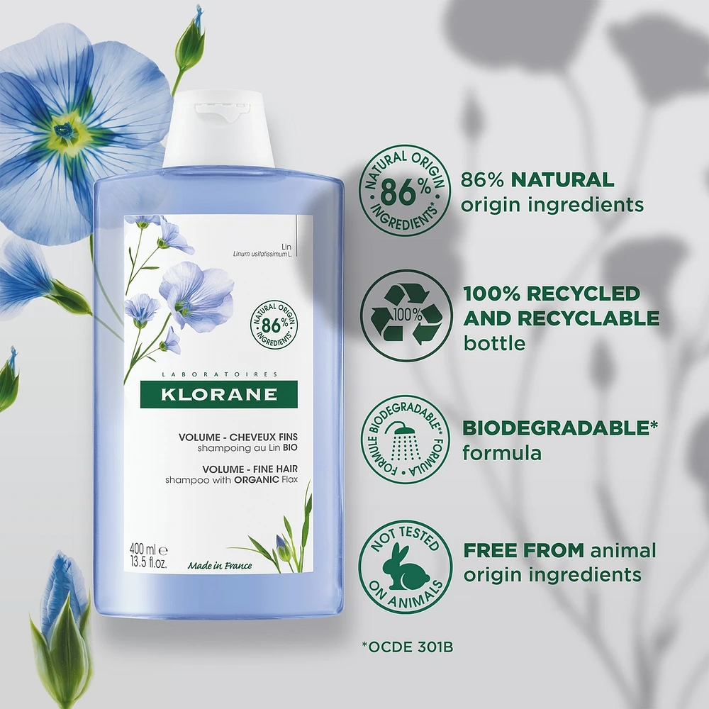 Shampoo with ORGANIC Flax - Volume - Fine hair