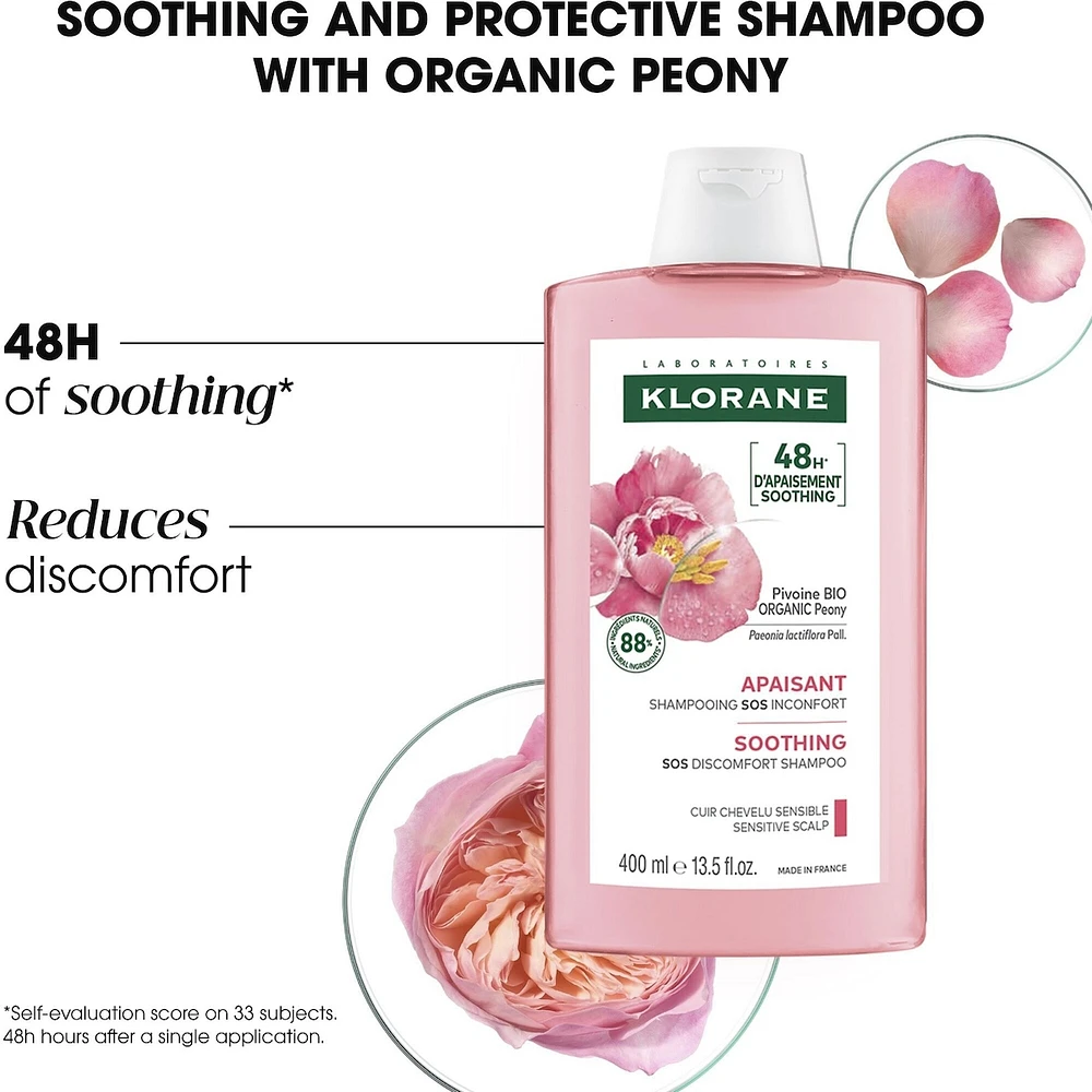 Soothing shampoo with ORGANIC Peony