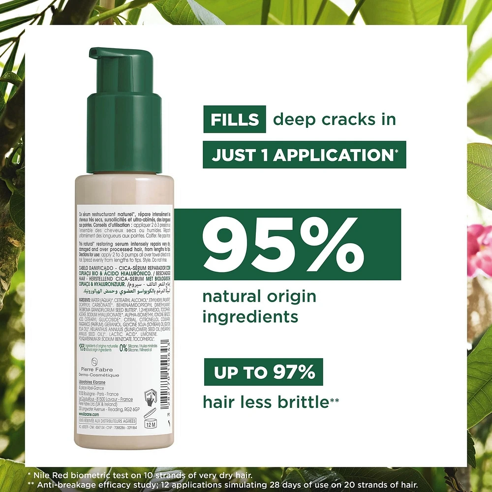 Cica-Serum with ORGANIC Cupuaçu & Hyaluronic Acid- Repairing - Very Dry Hair