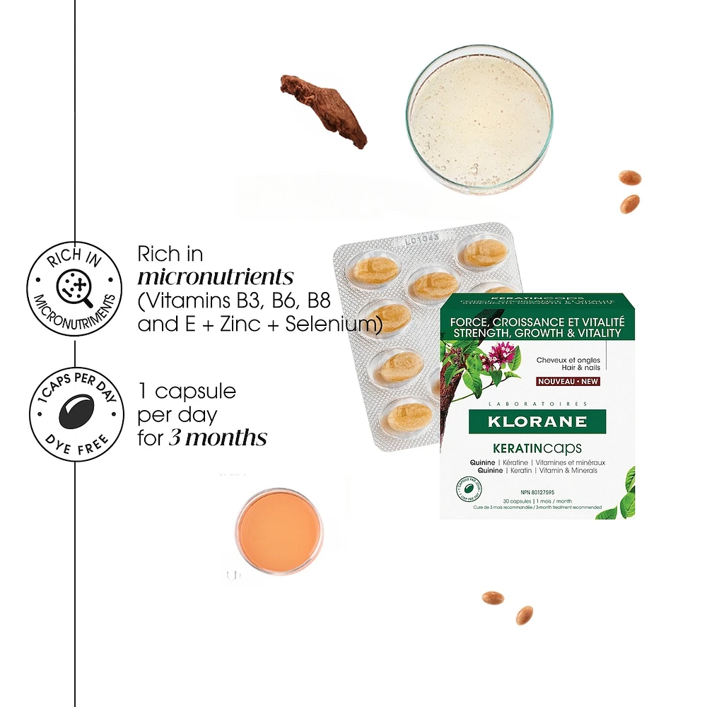 KeratinCaps - Strength & vitality for hair & nails - with organic Quinine