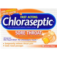 Chloraseptic Sore Throat with  Soothing Liquid Centre Lozenges Citrus