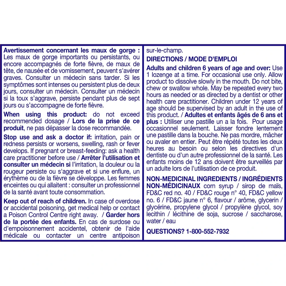 Chloraseptic Sore Throat with  Soothing Liquid Centre Lozenges Citrus