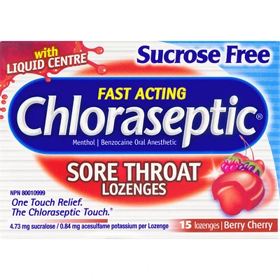 Chloraseptic Sore Throat Lozenges Sucrose Free Berry Cherry