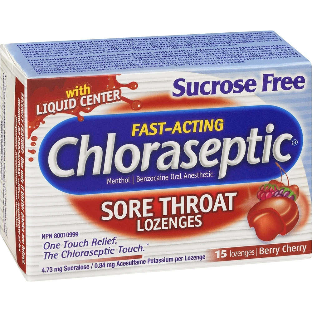 Chloraseptic Sore Throat Lozenges Sucrose Free Berry Cherry