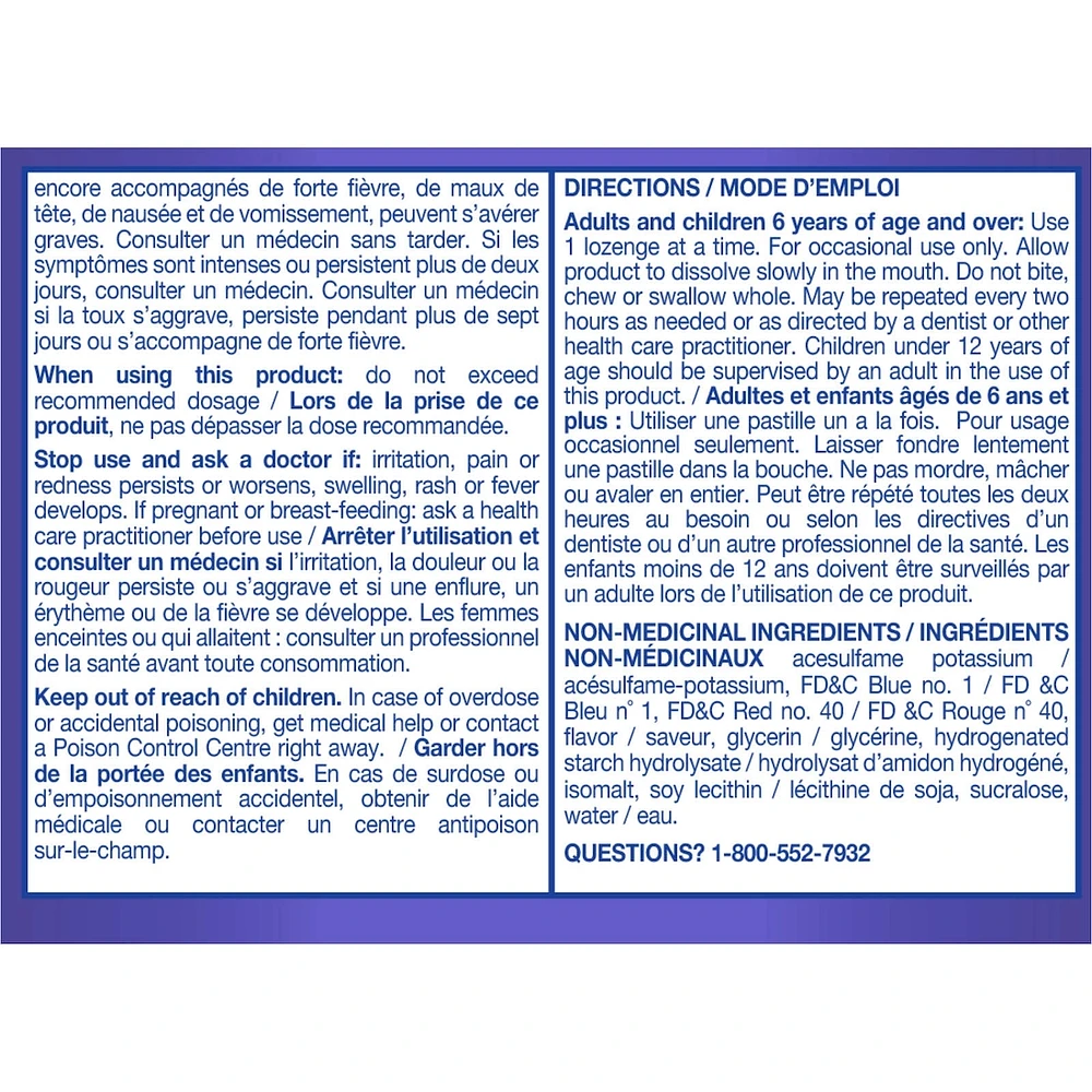 Chloraseptic Sore Throat Lozenges Sucrose Free Berry Cherry