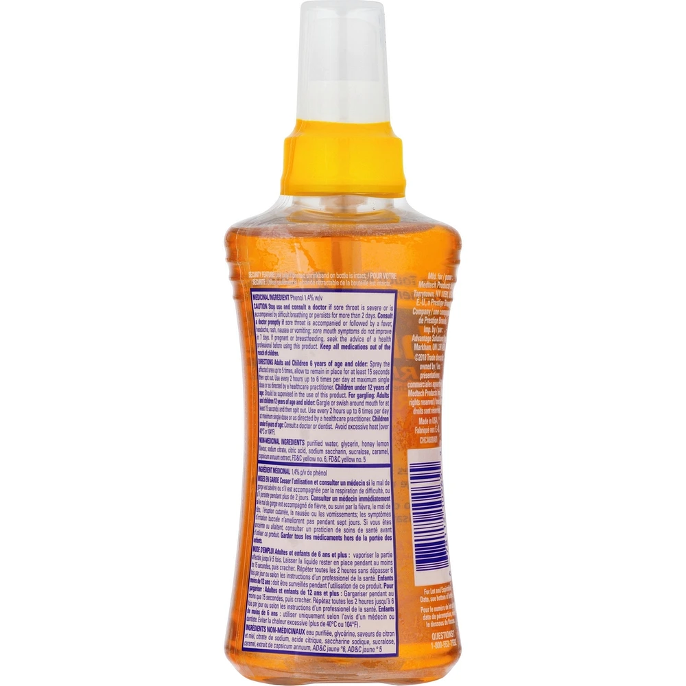 Chloraseptic Warming Sore Throat Spray Honey Lemon