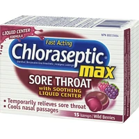 Chloraseptic Max Sore Throat with Soothing Liquid Centre Lozenges Wild Berries
