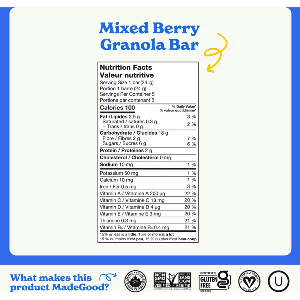 Barres granola Baies mélangées