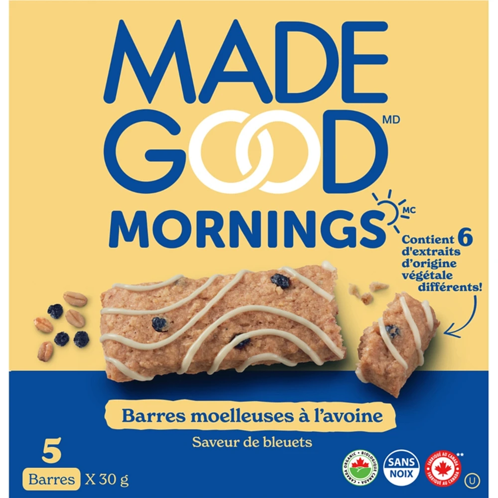 Barres moelleauses à l'avoine Saveur de bleuets