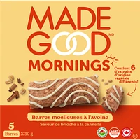 Barres moelleauses à l'avoine Saveur de brioche  à la cannelle