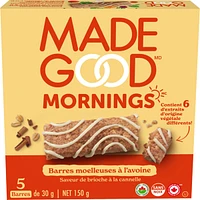 Barres moelleauses à l'avoine Saveur de brioche  à la cannelle