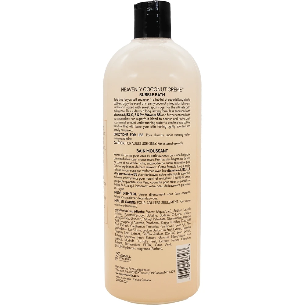 Heavenly Coconut Crème Paraben & Dye Free Bubble Bath