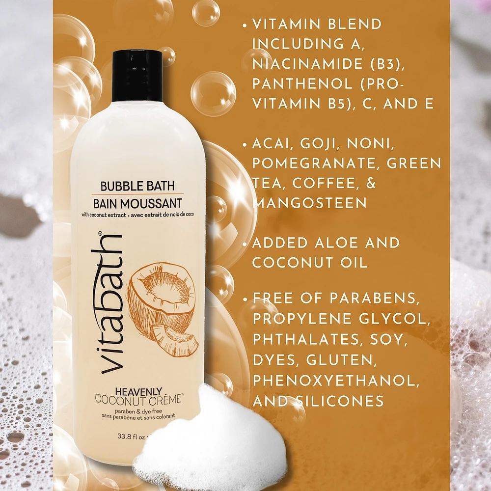 Heavenly Coconut Crème Paraben & Dye Free Bubble Bath