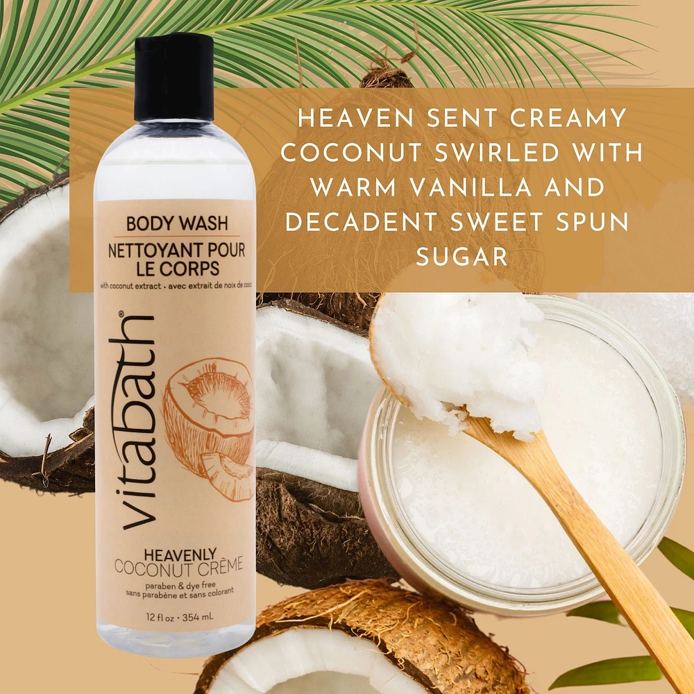 Heavenly Coconut Crème Paraben & Dye Free Mositurizing Body Wash