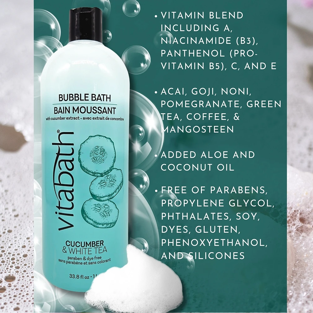 Cucumber & White Tea Paraben & Dye Free Bubble Bath