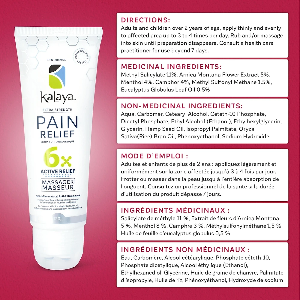 6X Extra Strength Pain Relief Cream Massager