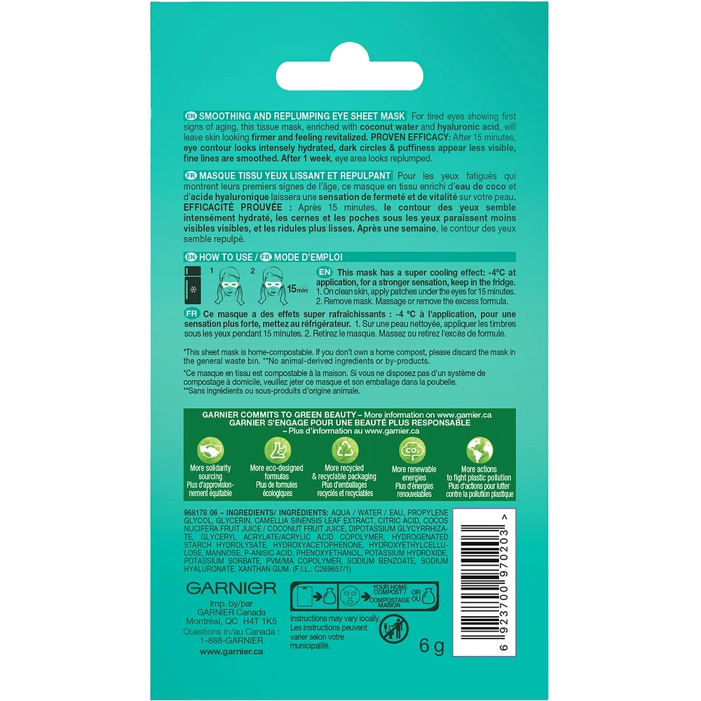 SkinActive Moisture Bomb Energizing Eye Sheet Mask