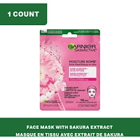 SkinActive Moisture Bomb Super Hydrating + Glow-Reviving Sheet Mask with Hyaluronic Acid + Sakura