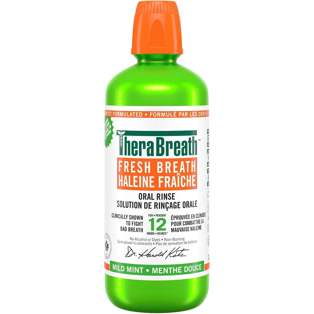 TheraBreath Solution de rinçage orale haleine fraîche menthe douce 1L