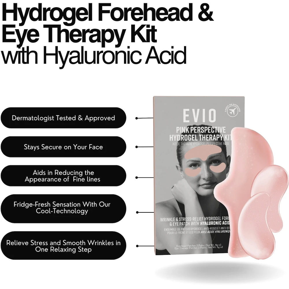 Pink Perspective Hydrogel Wrinkle & Stress-Relief Forehead & Eye Therapy Kit with Hyaluronic Acid (x2 sets)