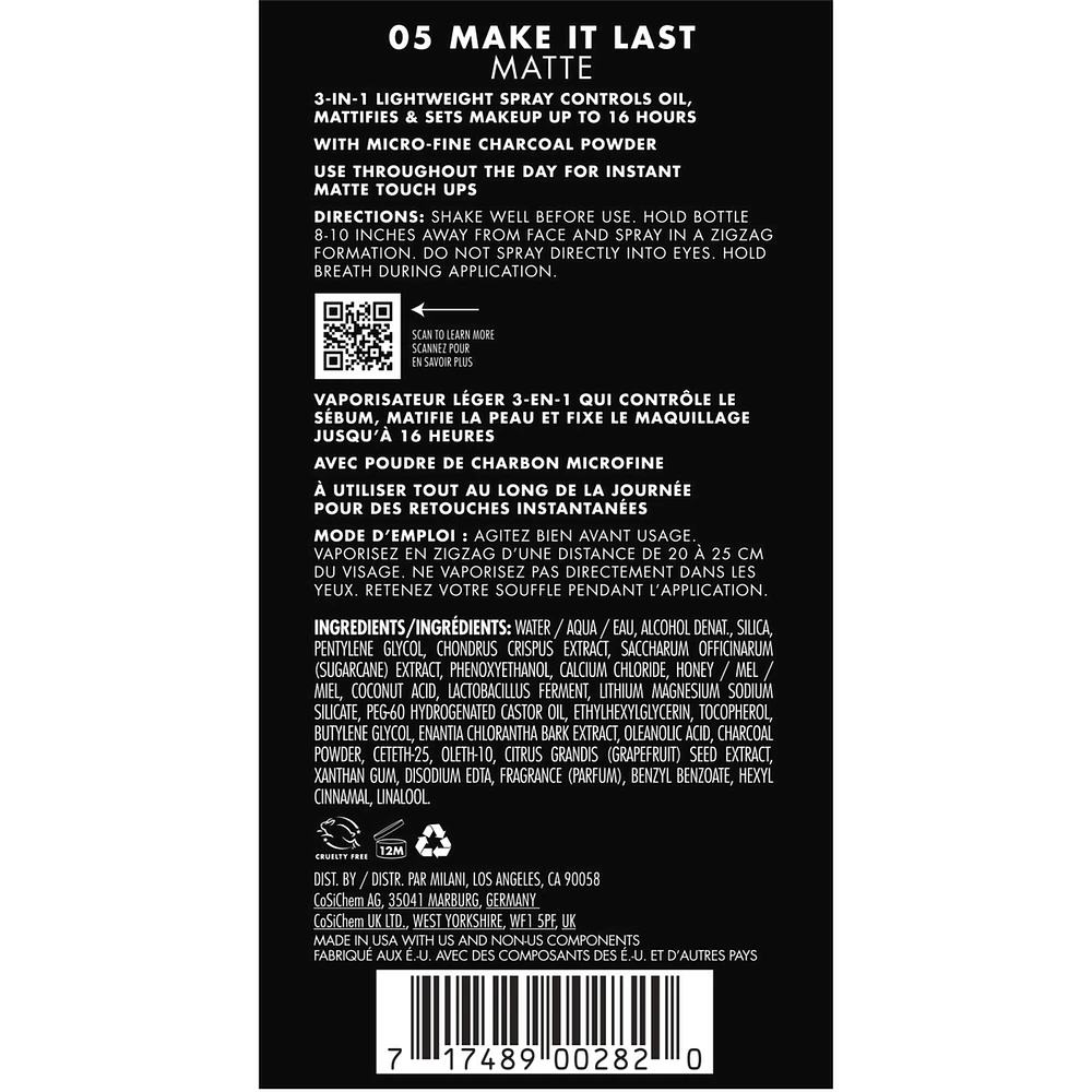 Make It Last Matte - Matte Finish Charcoal Setting Spray  Jumbo