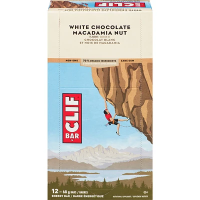 CLIF BAR - Energy Bars - White Chocolate Macadamia Flavour - (68 Gram Protein Bars, 12 Count)