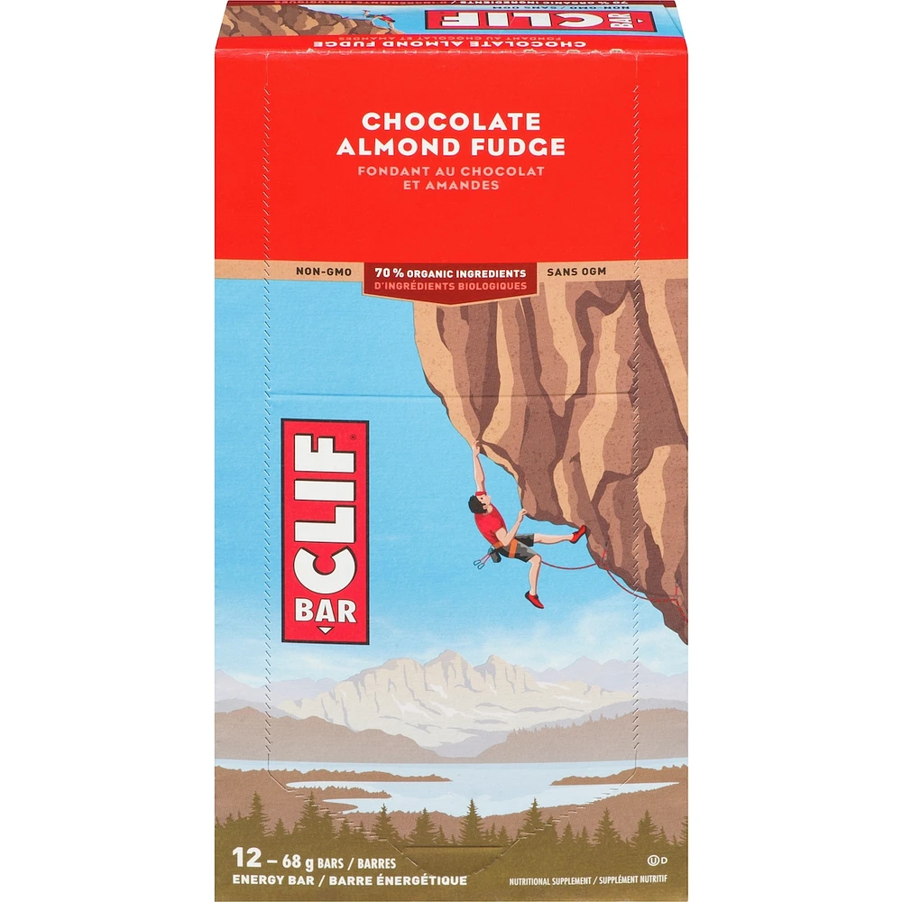 CLIF BAR - Energy Bars - Chocolate Almond Fudge - (68 Gram Protein Bars, 12 Count)
