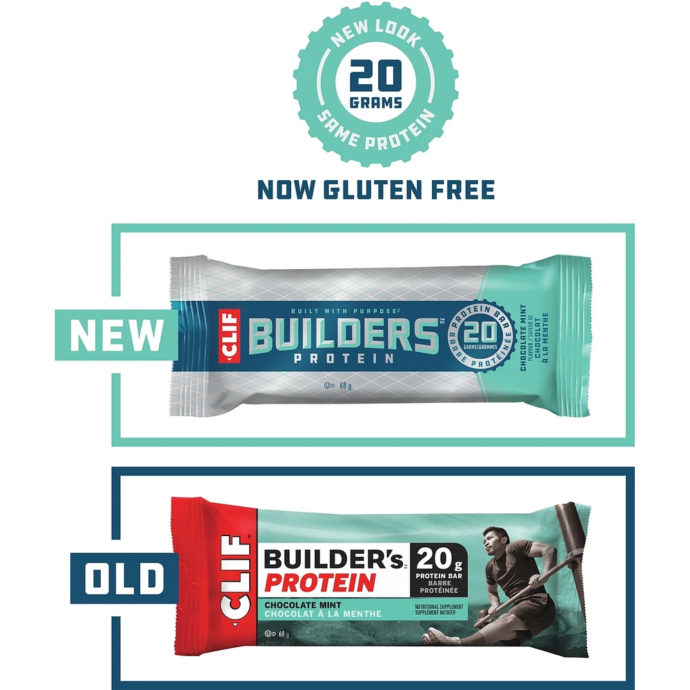 CLIF BUILDERS™  - Protein Bars - Chocolate Mint - (68 Gram Non-GMO Bars, 6 Count)