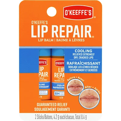O'Keeffe's Cooling Lip Repair Twin Pack